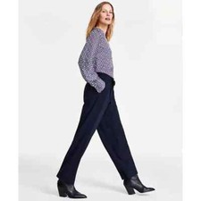 Tommy Hilfiger Women's Navy Tie-Front Dress Ankle Pants Size 8