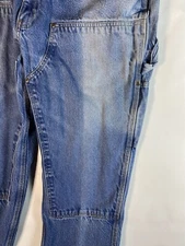Vtg Key Jean Men Blue Double Knee Carpenter Work Y2k Loose Baggy High Rise 40 28