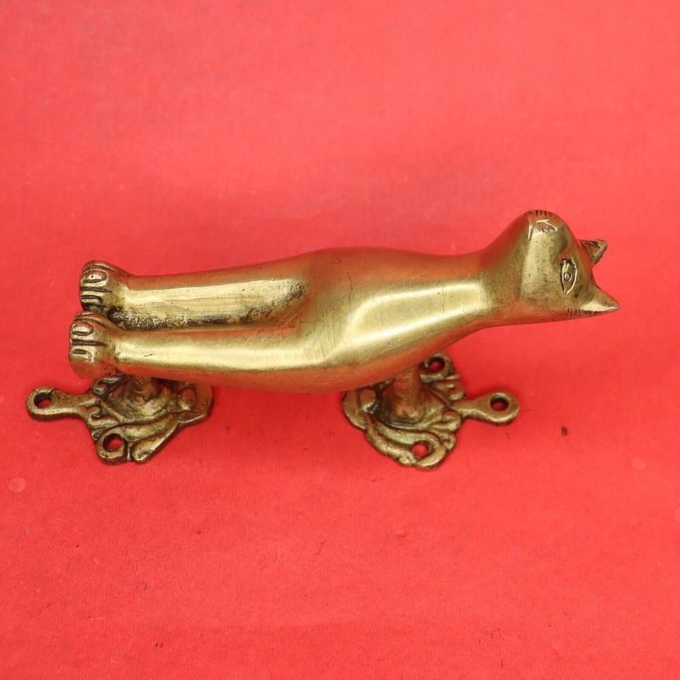 Cat Shape Antique Style Handmade Brass Wardrobe Almirah Door