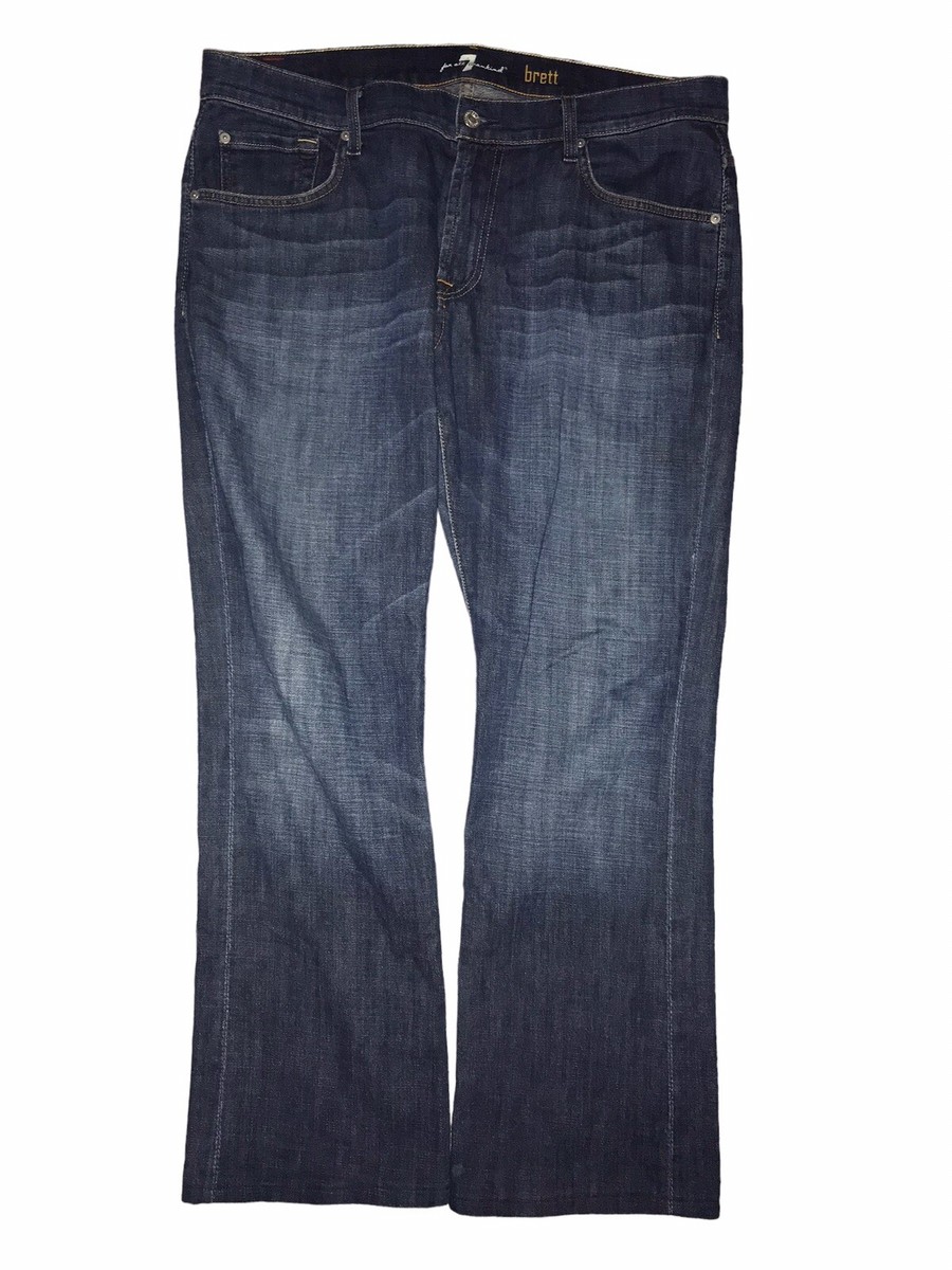 For All Mankind Men's Brett Jeans Size 36 Dark Wash Blue Denim