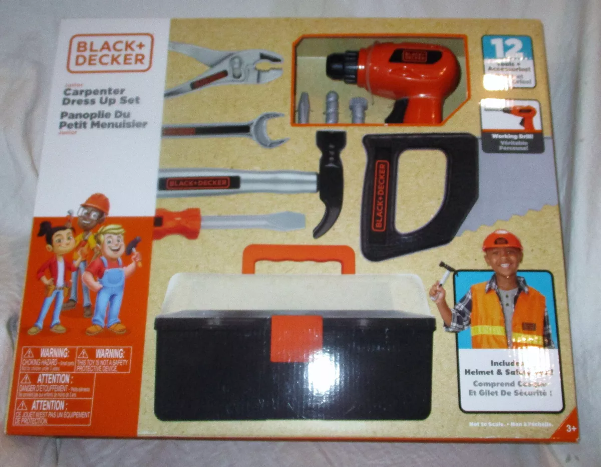 Review  Black + Decker Junior Backpack Tool Set & Junior Carpenter Dress  Up Set from Jakks Pacific 