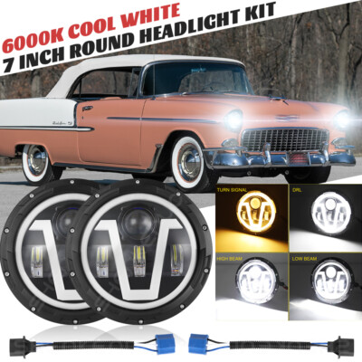 7''inch Halo LED Headlights fits for 1947-1957 Chevrolet Truck GMC Pickup NEW