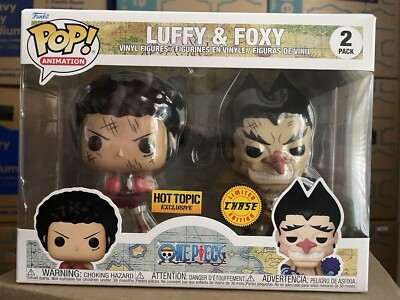 LUFFY & FOXY CHASE 2 PACK ONE PIECE FUNKOPOP HOT TOPIC EXCLUSIVE