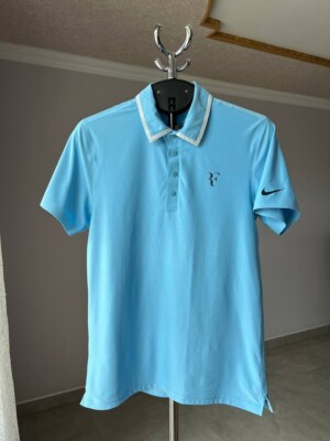 NIKE ナイキ　テニス　RF ポロシャツ　水色　M ③ フェデラー RF ROGER FEDERER 2010 US OPEN NYC TENNIS SHIRT NIKE 381369-478
