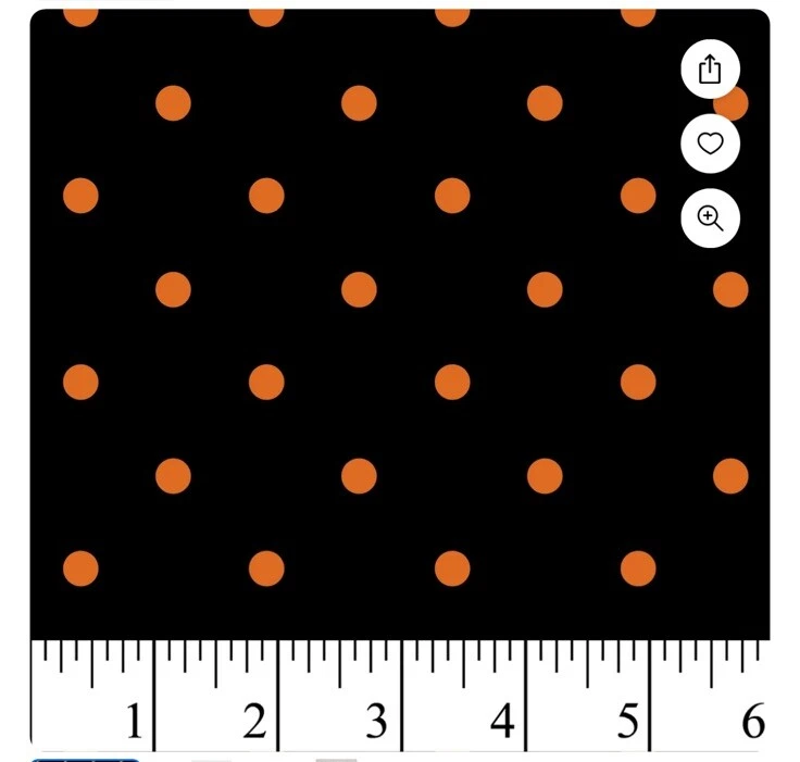 David Textiles Orange  Black Polka Dot Pre Cut 2 yards cotton fabric 100% Cotton - Image 3 of 4
