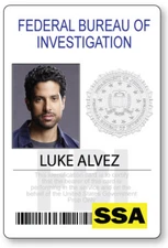 CRIMINAL MINDS LUKE ALVEZ NAME BADGE PROP HALLOWEEN COSPLAY PIN BACK