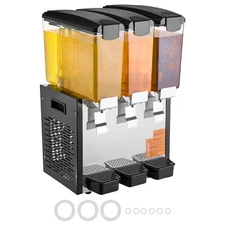 Commercial Beverage Juice Dispenser 10L x 3 Tank Cold Juice Ice Dispenser 7.8Gal