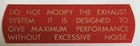 SUZUKI AS50 AC50 T90 B100P K10 K11 T200 TC120 EXHAUST CAUTION WARNING DECAL