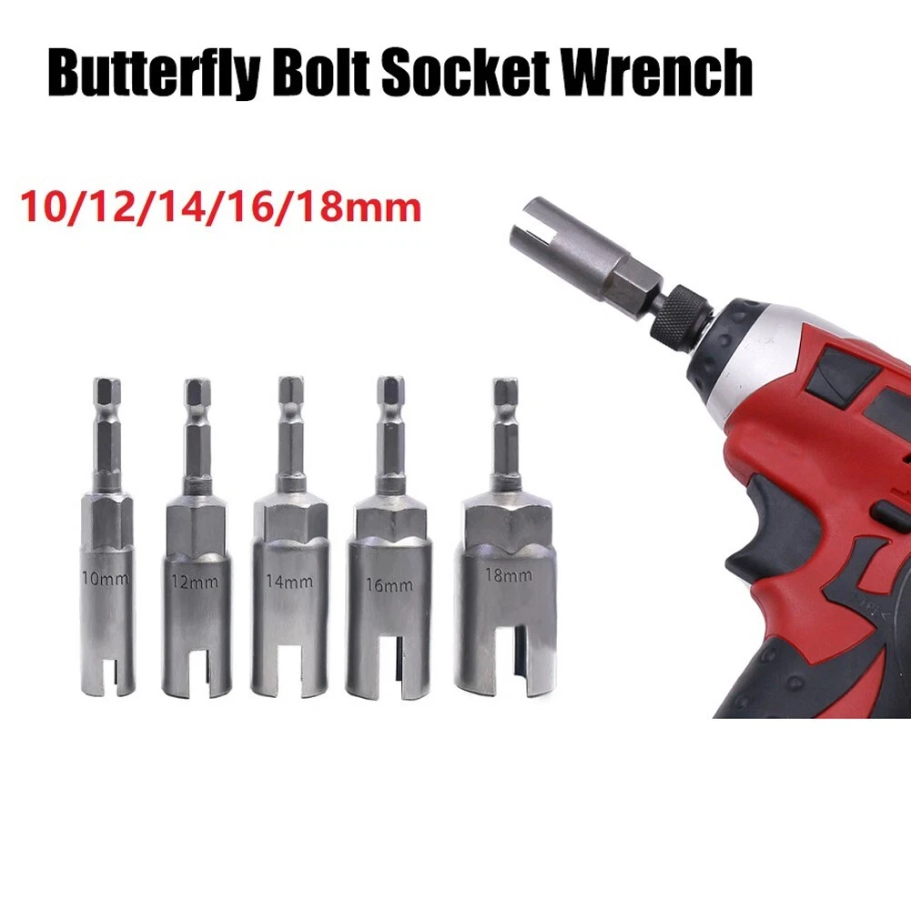 Wing Nut Driver Slot Butterfly Bolt Socket Sleeve Wrench Screwdriver Hex Shank