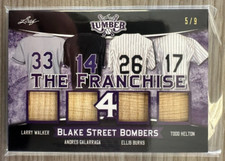2021 Leaf Lumber The Franchise 4 Larry Walker, Galarraga, Burks, Helton Bat 5/9