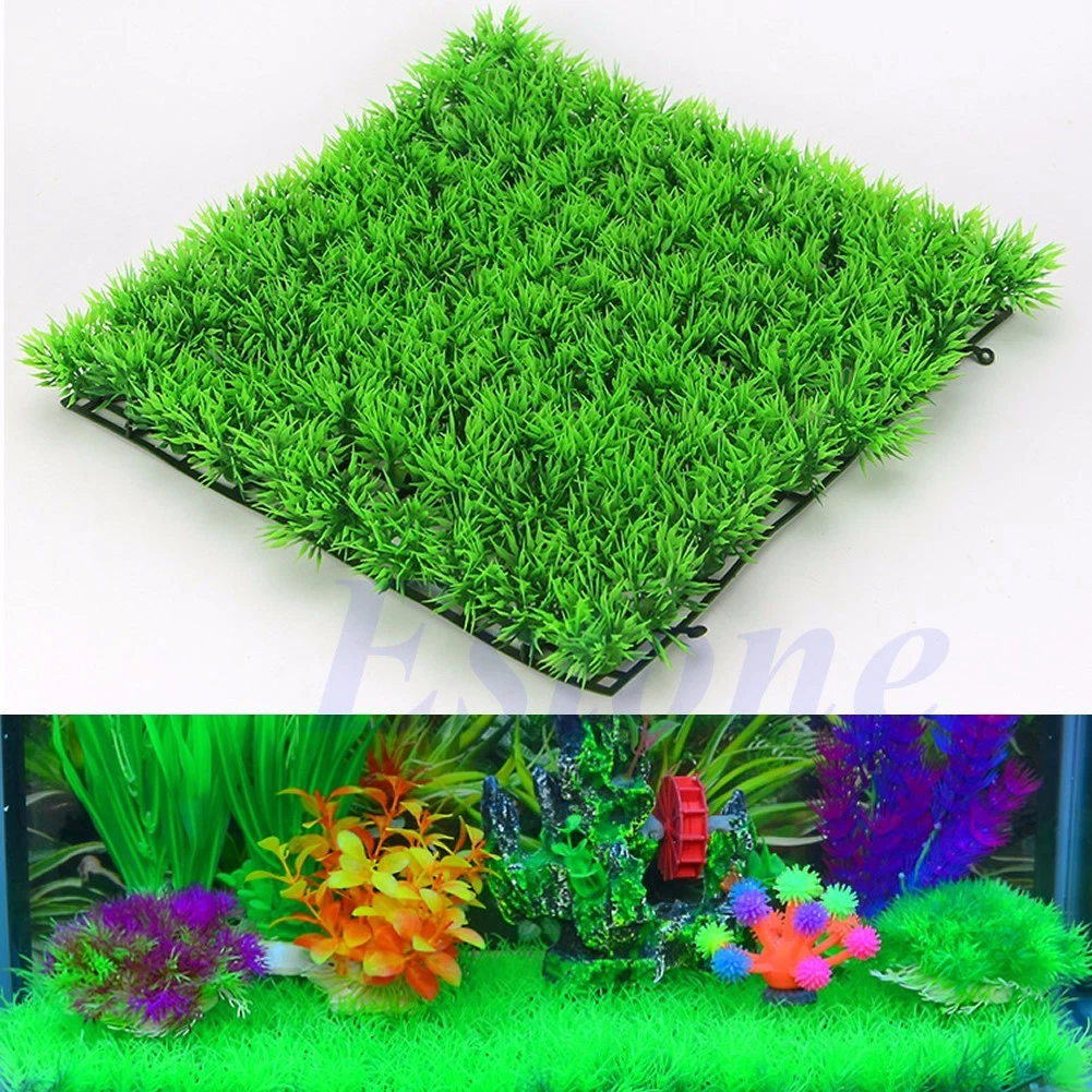 Green Artificial Water Aquatic Plastic Grass Plant Lawn Aquarium