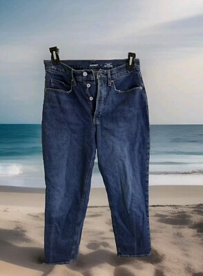 Old Navy Extra High Rise Curvy Ski-Hi Straight Jeans Sz 8 (29X27) Button Fly