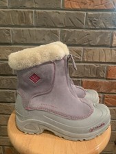 Columbia Girl s Zippered Warmly Lined Snow Boots Purple/Grey Size 3