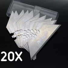 20 Pcs Utility Knife Razor Blade Refill Replacement Double Side Blades w/ Case