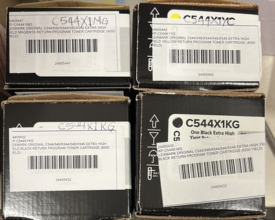 Genuine Lexmark C544X1 High Yield Return Program Toner Cartridges-Lot