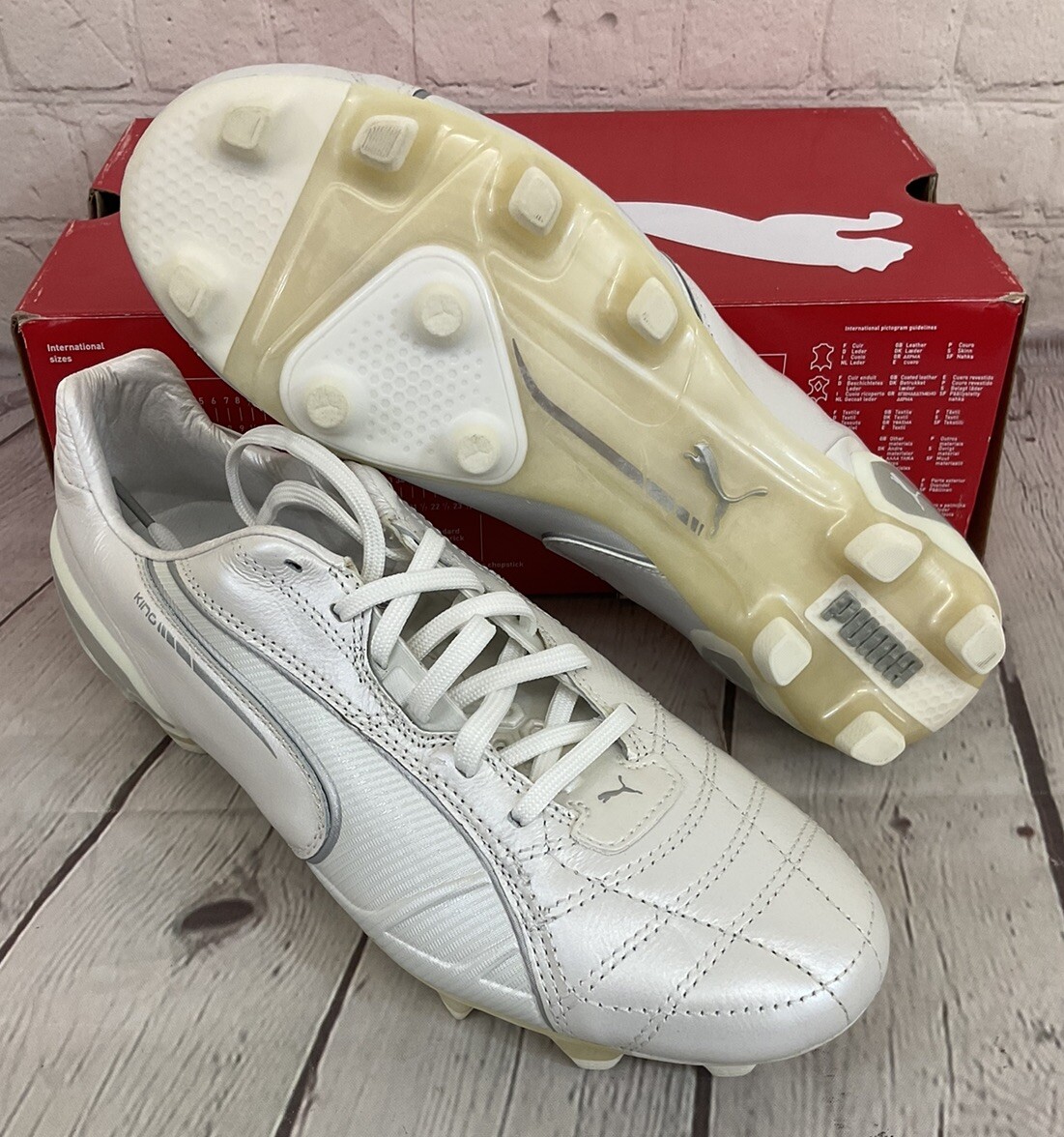 Puma 102669 09 King FG Men's Soccer Cleats Metallic White US
