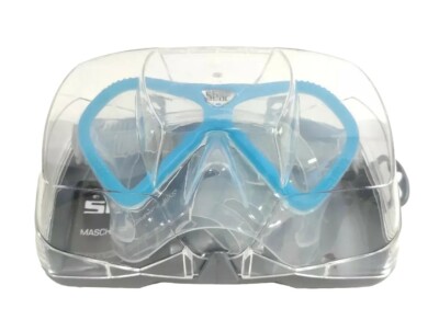 Seac Fusion Brille Tauchmaske blau/klar transparent Kindergröße neu mit Karton neu 