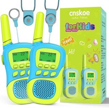 Kids Blue Green Walkie Talkies 22-Channel 2 Way Radio 3 Mile Range Flashlight