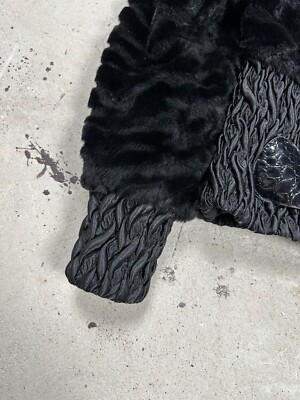 Vintage Y2K Faux Fur Bomber Jacket Japanese Style Belted archive