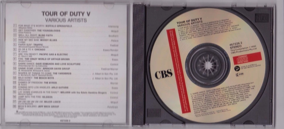 Tour Of Duty V - Various Artists - CD (CBS 4672262 1990 Australia) - Image 2 of 3