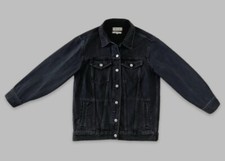 Madewell The Oversized Trucker Jean Jacket In Washed Black Size Xs.