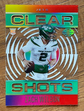 2021 PANINI ILLUSIONS FOOTBALL ZACH WILSON EMERALD CLEAR SHOTS ROOKIE CARD Jets