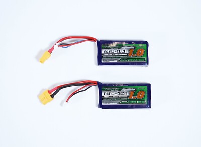 2 STÜCK TURNIGY NANO TECH LIPO 2S 7.4V 1000 mAh 25C - 50C 1.0 Ah 2 CELL AKKU NEU