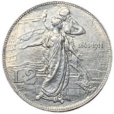 2 LIRE 1911 - CINQUANTENARIO - VITTORIO EMANUELE III - REGNO D'ITALIA - SPL -