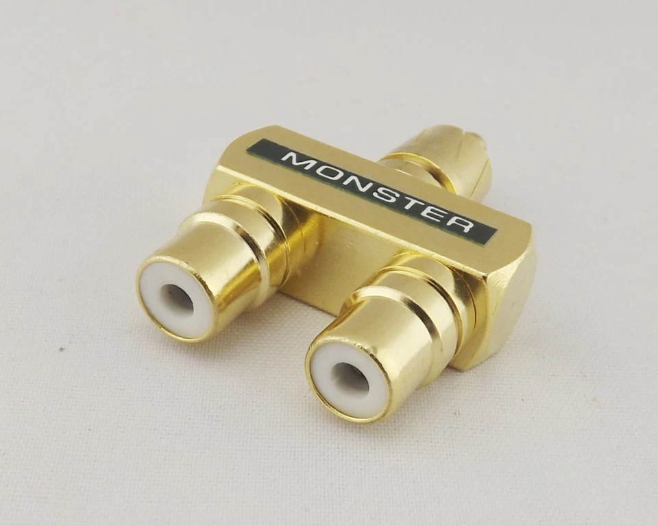 4pcs RCA Audio Y Splitter Plug 1 Male To 2 Female Gold Plated Adapter Connector - Image 4 of 4