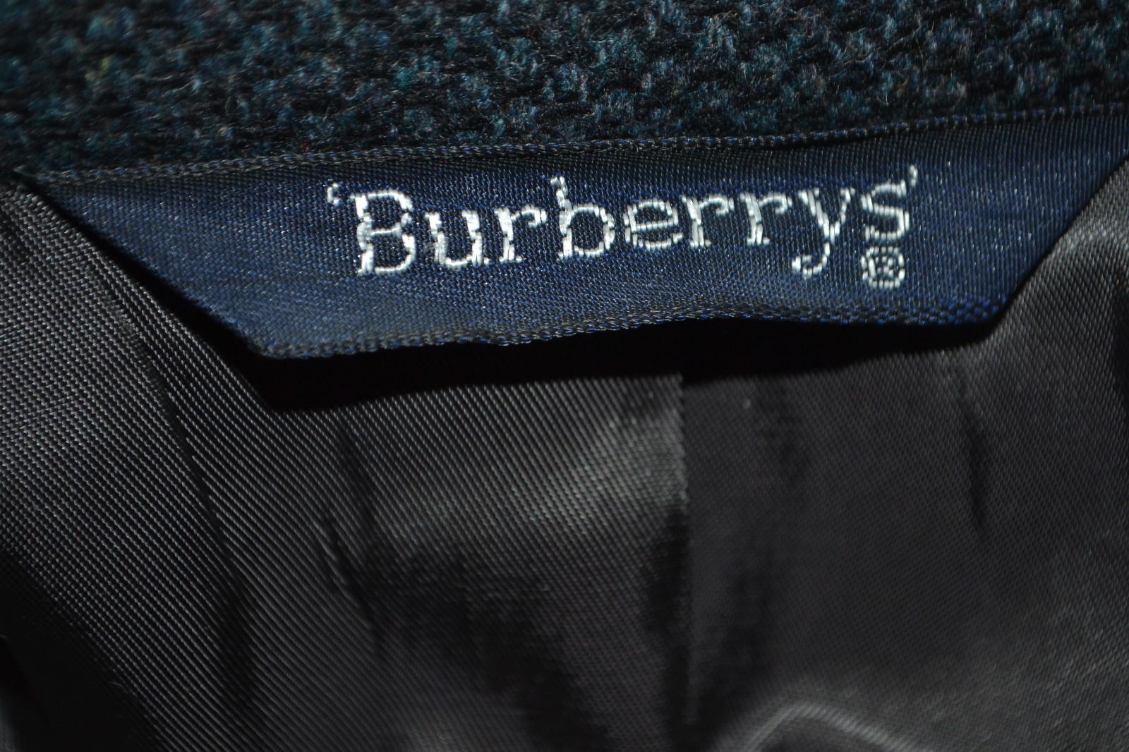 Vintage Burberry Men's Dark Blue Tweed 2 Front Button Sports Coat Sz 42 thumbnail 11
