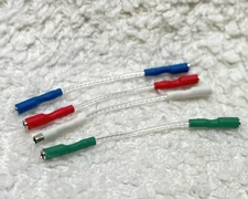 Set of 4 silver WIRES headshell cartridge WIRING turntable - head cables
