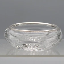 Antique Silver Deposit Glass Open Salt Cellar Round Large