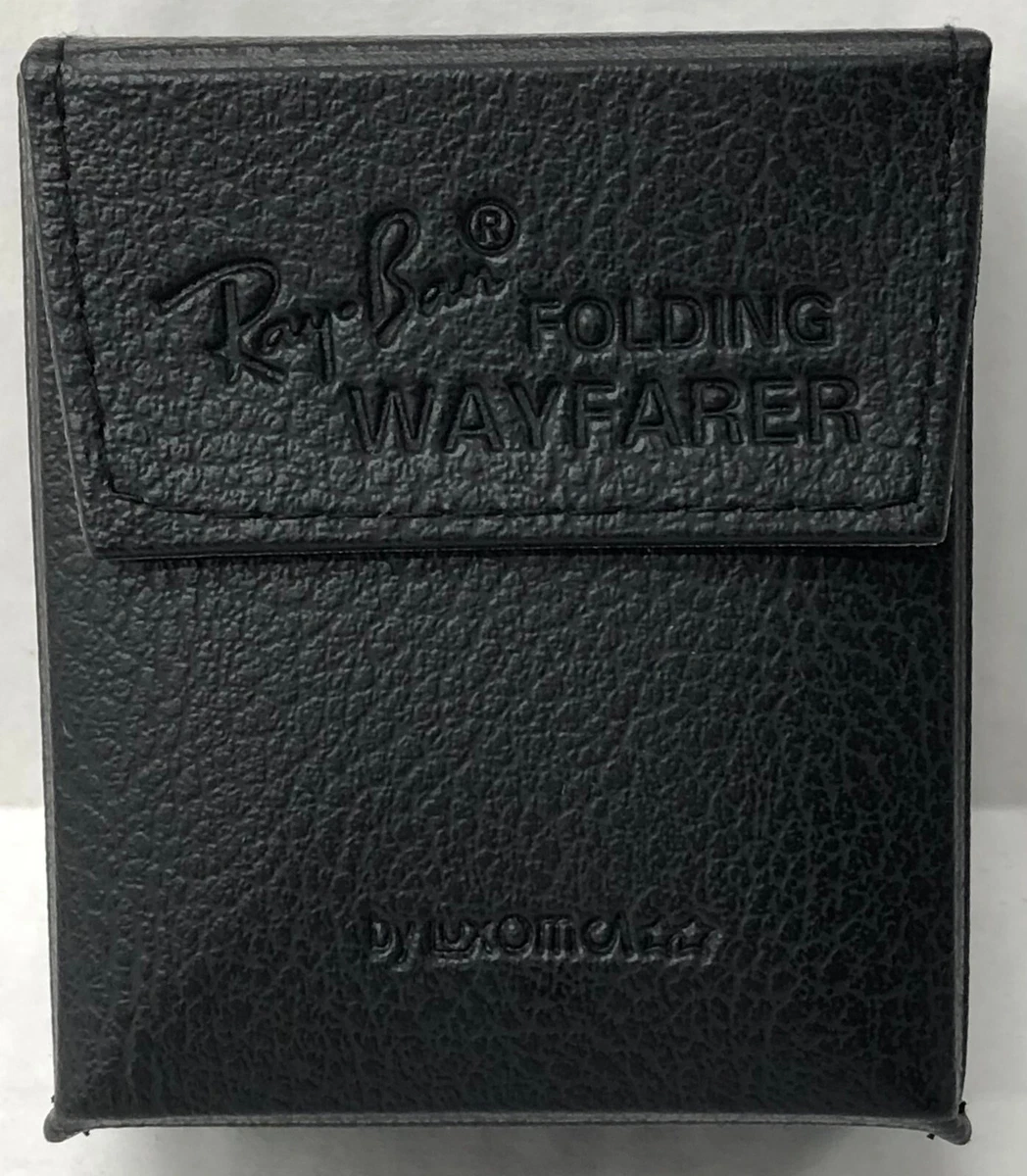 New Ray Ban Black Wayfarer Folding Sunglasses Case w cleaning cloth