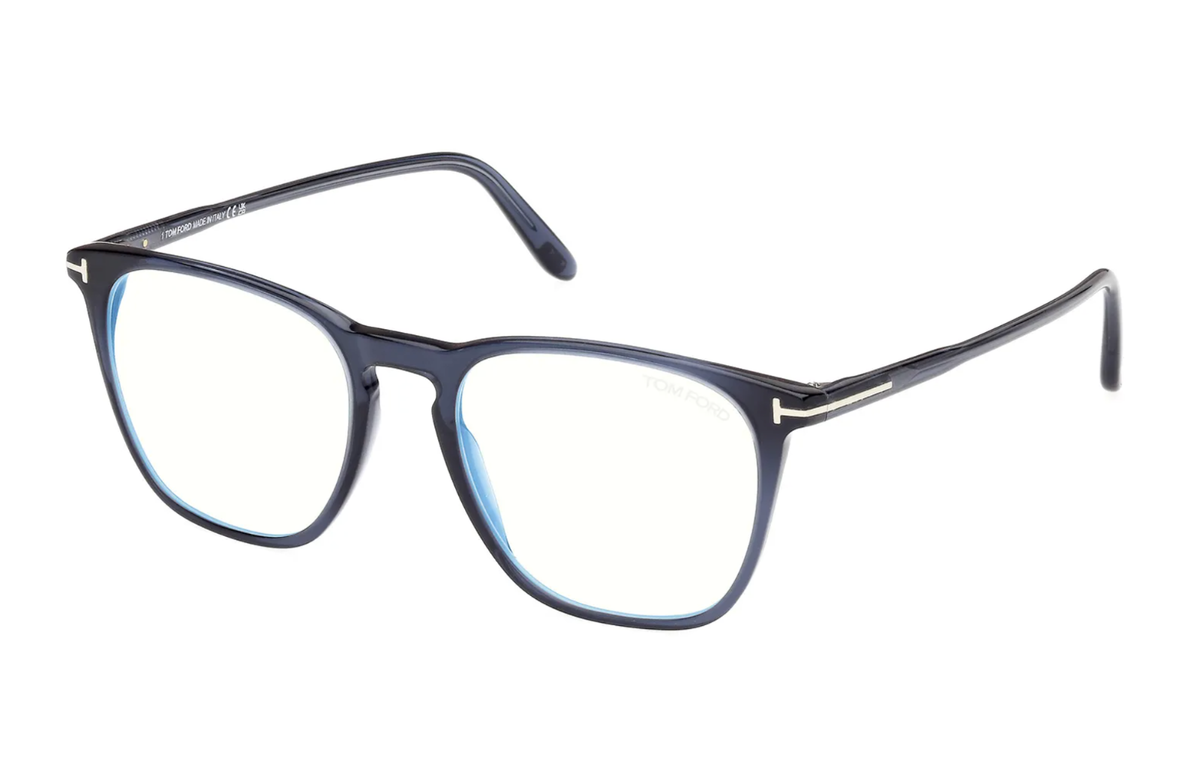 New Tom Ford Reading Glasses TF 5937-B 090 52-18 145 Blue & Silver