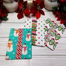 HOLIDAY CHEER Set of 3, Purse/Travel Size Pocket Tissue Holders, Handmade