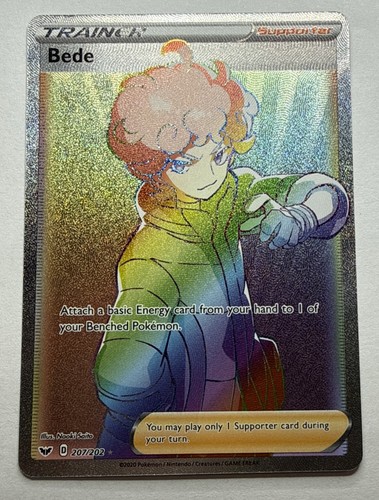 Bede (Secret) Secret Rare SWSH01: Sword & Shield Base Set 207/202 Near Mint