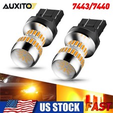 1-10x 360° Beam LED 7443 Turn Signal Blinker/Parking/Side Marker Light Amber GUS