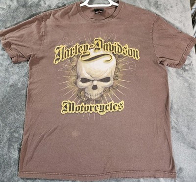 Harley Davidson Motorcycle Las Vegas Skull Decal TShirt XL Bravado Biker Retro