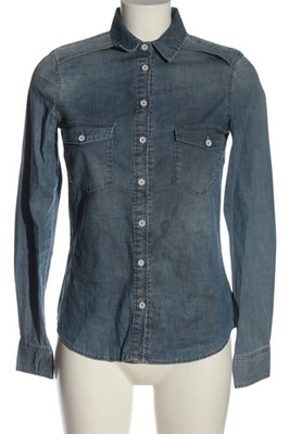 ZARA BASIC Jeanshemd Damen Hemd Gr. DE 36 blau Casual-Look