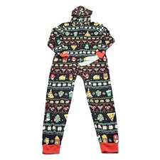 Kids Boys Girls Christmas Union Suit - Cat  Jack Allover Printed Size Small 6/7
