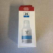 Genuine Canon GI-26 Color Ink Bottle CYAN New Sealed