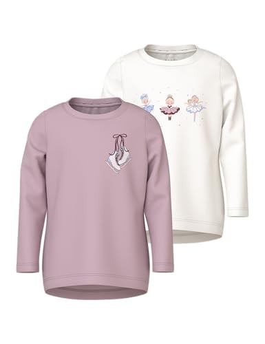 MäDchen Top 2Er Pack Nmfvix, Cloud Dancer, 110 Cm, Name It, Langarm-image