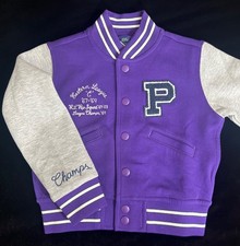 POLO Ralph Lauren Jacket  PRLteam Athletic Baseball Grey Purple  Kids Youth 4
