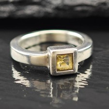 Sterling Silver Ring Citrine Gemstone Accent Size 5 1/2