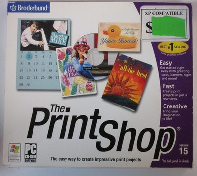 Software The Print Shop 15 Broderbund 2002 Vintage NEW SEALED Jewel