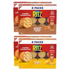 RITZ Peanut Butter and Cheese Sandwich Crackers Variety Pack, Lunch Snacks, 32 S