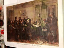 Stalin poster 1954. Voroshilov. Soviet poster. 1954-55. Original vintage militar