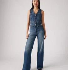 LOWEST PRICE | Levi's Ribcage Wide Leg Women's Jeans | Polar Permiter - Dark Was