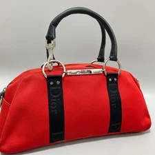 Christian Dior Hardcore Handbag Red Canvas Vintage From Japan