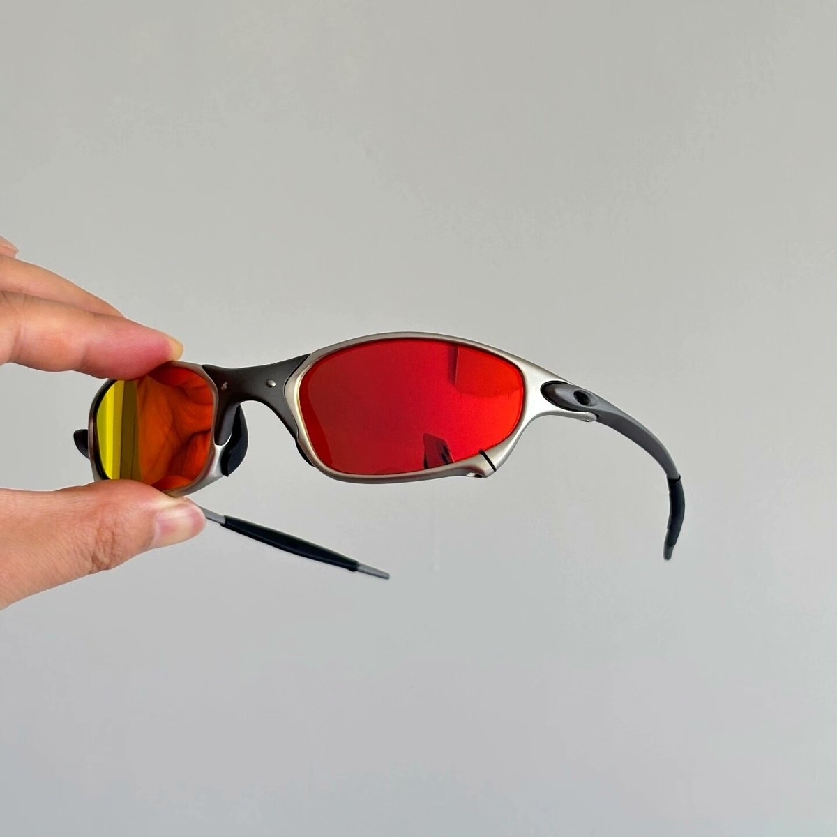 Oakley X-Metal Juliet 1.0 Sunglasses Silver X Gray Frame/Ruby